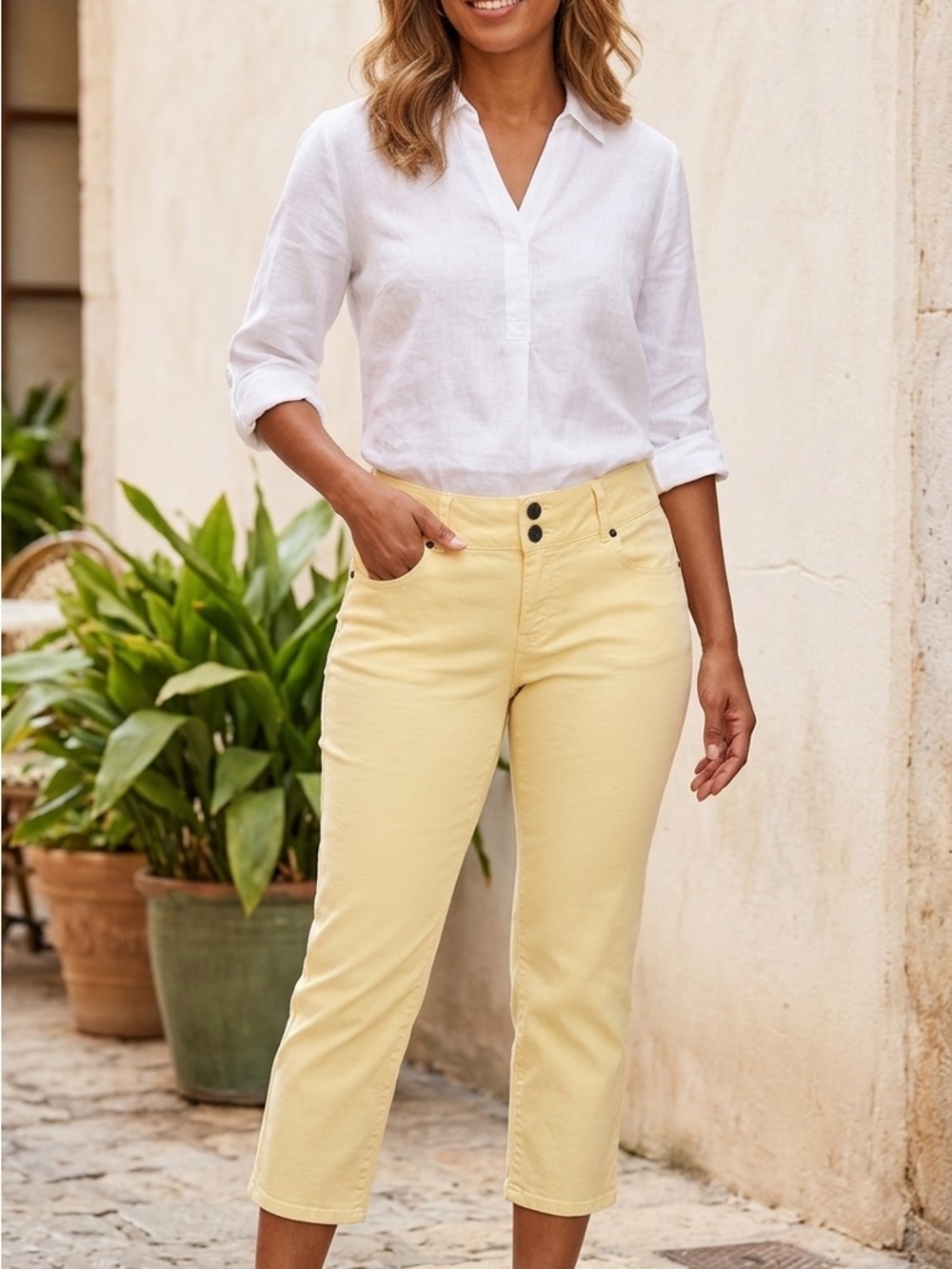 Talbots Buttercup Yellow Cropped Ankle Jeans